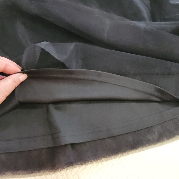 Gianni Bini Black Tulle Skirt Size Large Tutu Ballet core Whimsigoth - Picture 4 of 14